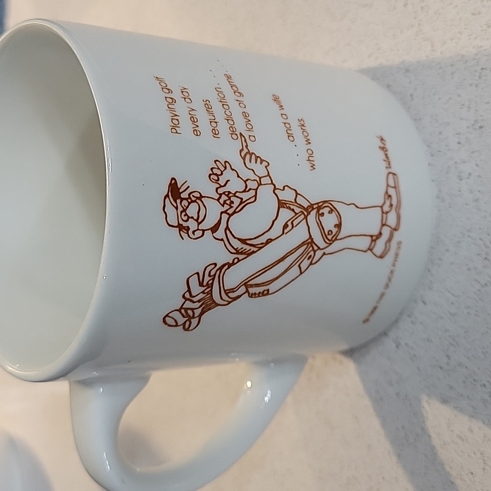 GOLFERS Love of the Game Mug, Humorous Golfer Dad Needs Working Wife coffee cup